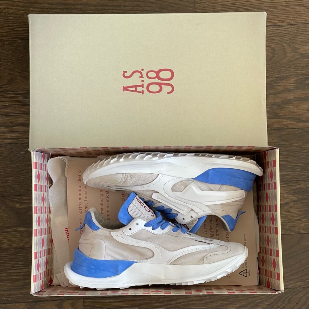 BNIB A.S. 98 Lettie Sneaker Blue/White ๐๐ค size 36/6 - Picture 6 of 16